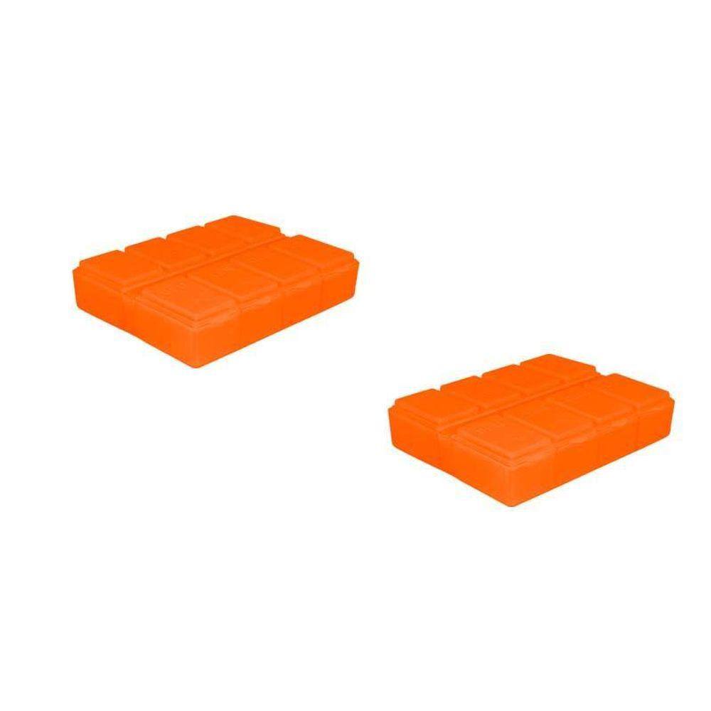 Kit 2 Porta Comprimido Alaranjado Plástico