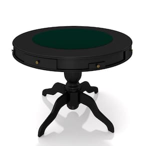 Mesa De Jogos Carteado 4 Lugares Bellagio Com Gavetas E Tampo Reversível Com Tecido Preto-verde