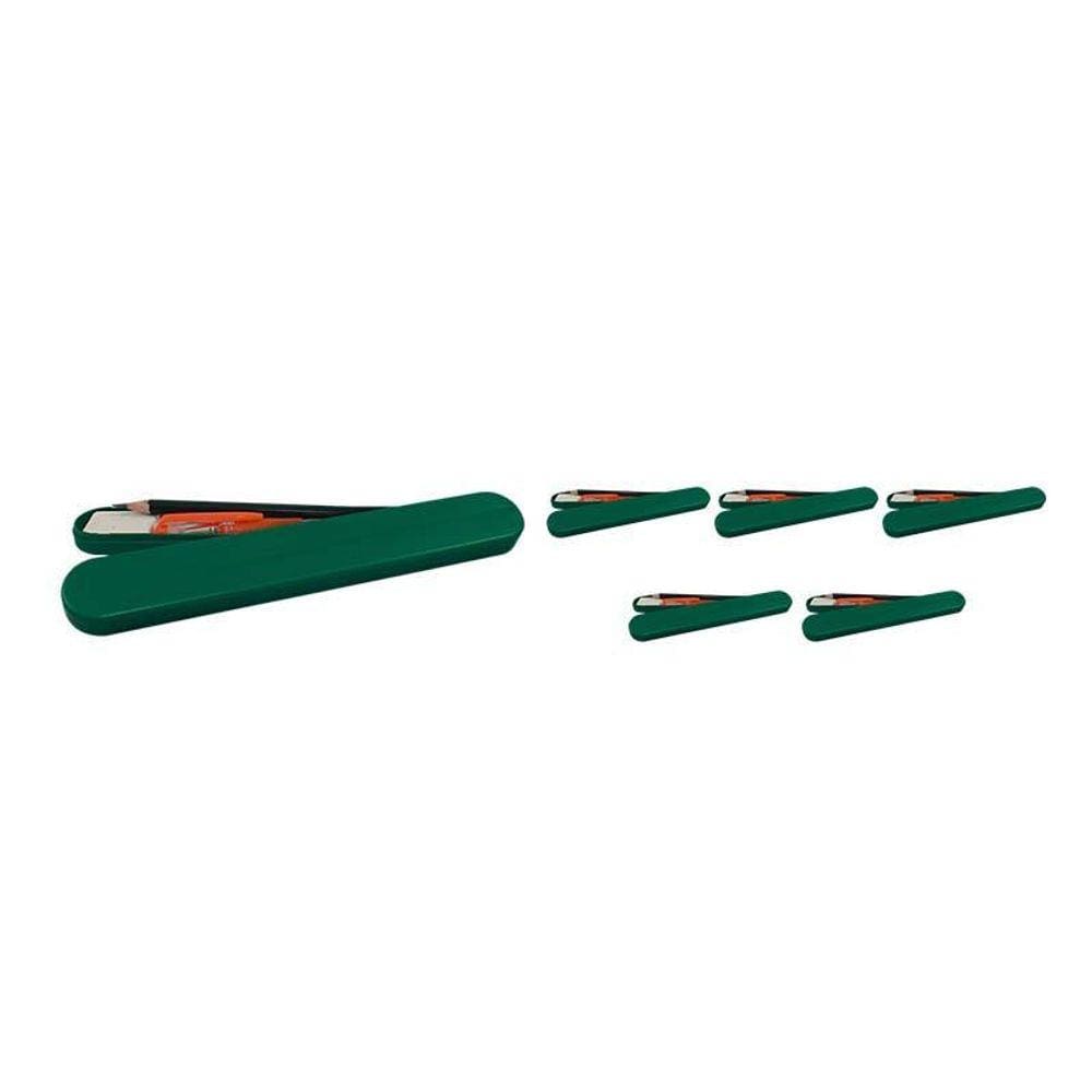 Kit 6 Mini Estojo Verde Plástico