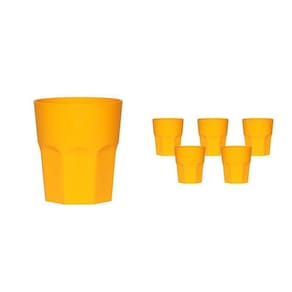 Kit 6 Copos Mini Roma Amarelo 300Ml Plástico Premium