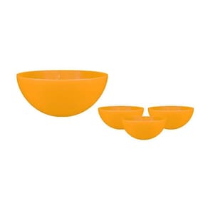 Kit 4 Mini Bowl Amarelo 240Ml Plástico Premium