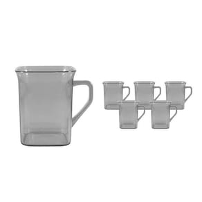 Kit 6 Canecas Quadrada Cristal 250Ml Plástico