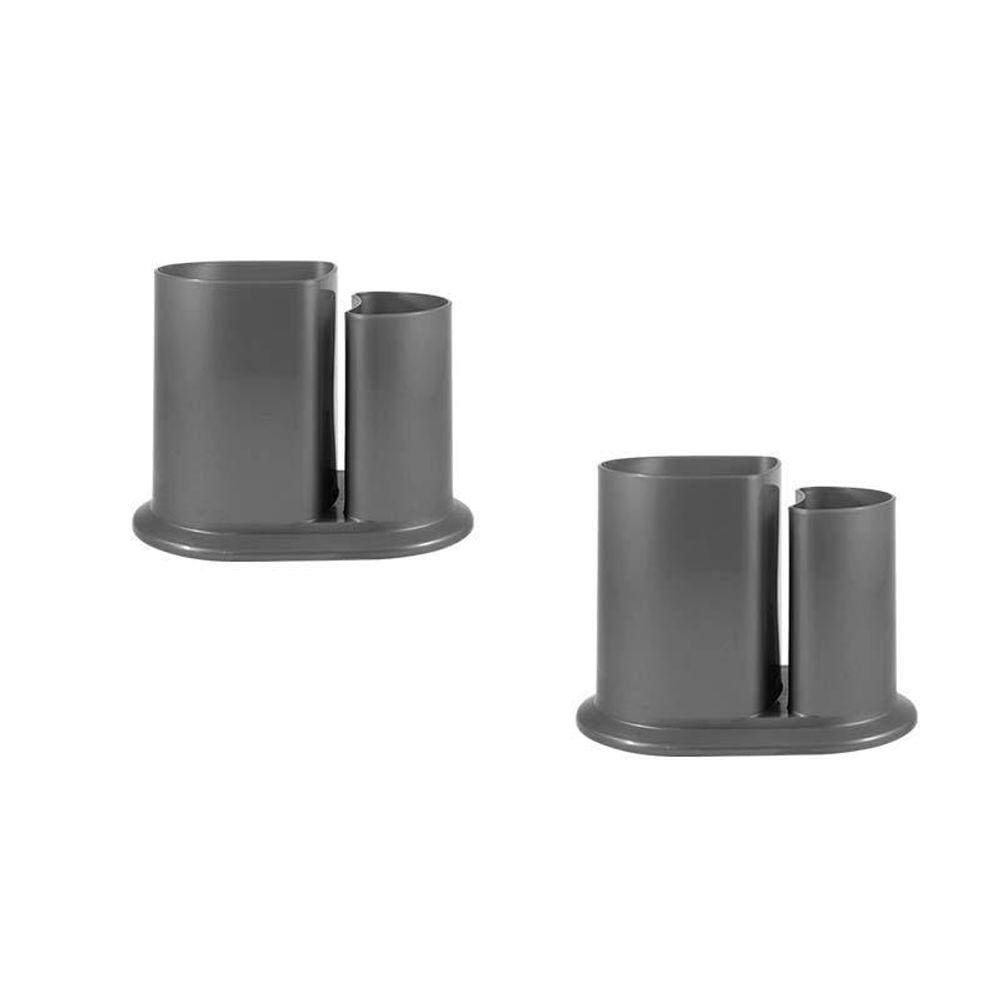 Kit 2 Porta Lápis Duo Prata Plástico