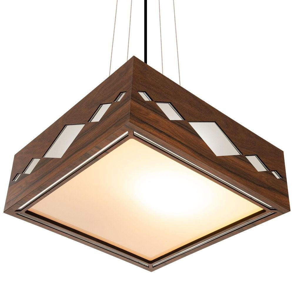 Lustre Decorativo Madeira Pendente Maresias Mirror 45Cm