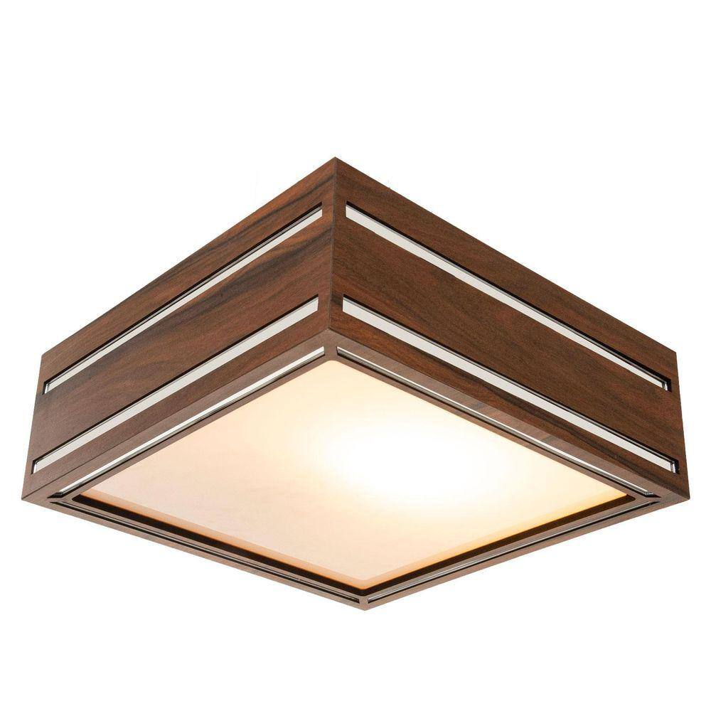 Lustre Decorativo Madeira Plafon Ilhota Mirror 40Cm