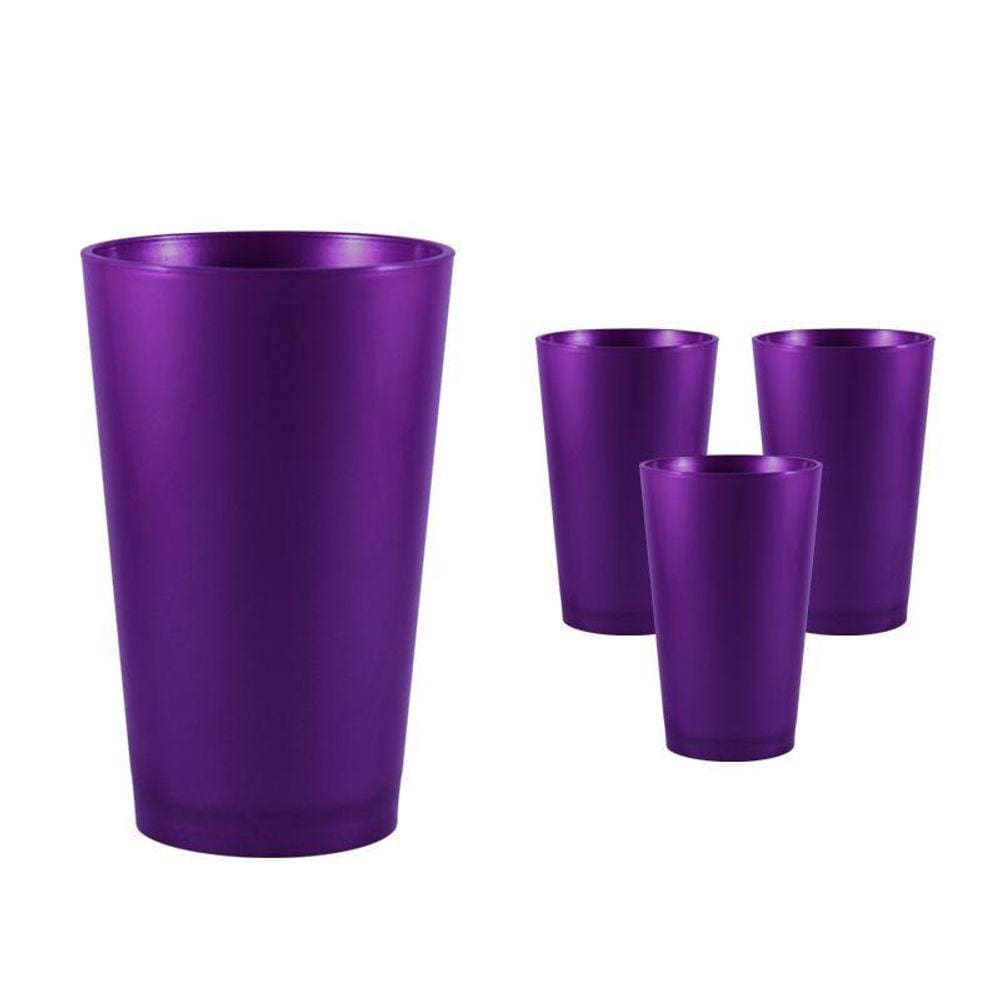 Kit 4 Copos Cancun Lilás 320Ml Plástico Premium