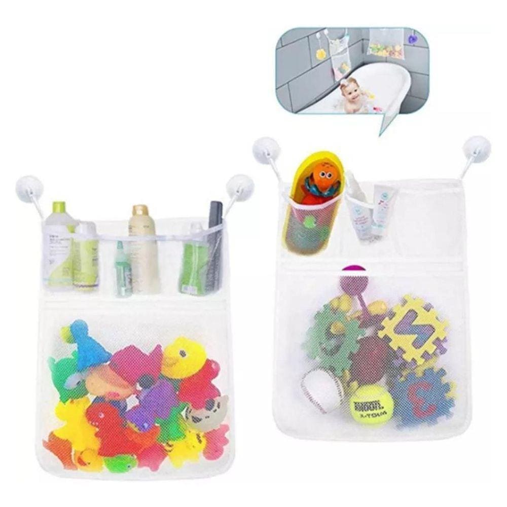 Organizador de Brinquedos Banho Bebê 37x36cm Branco