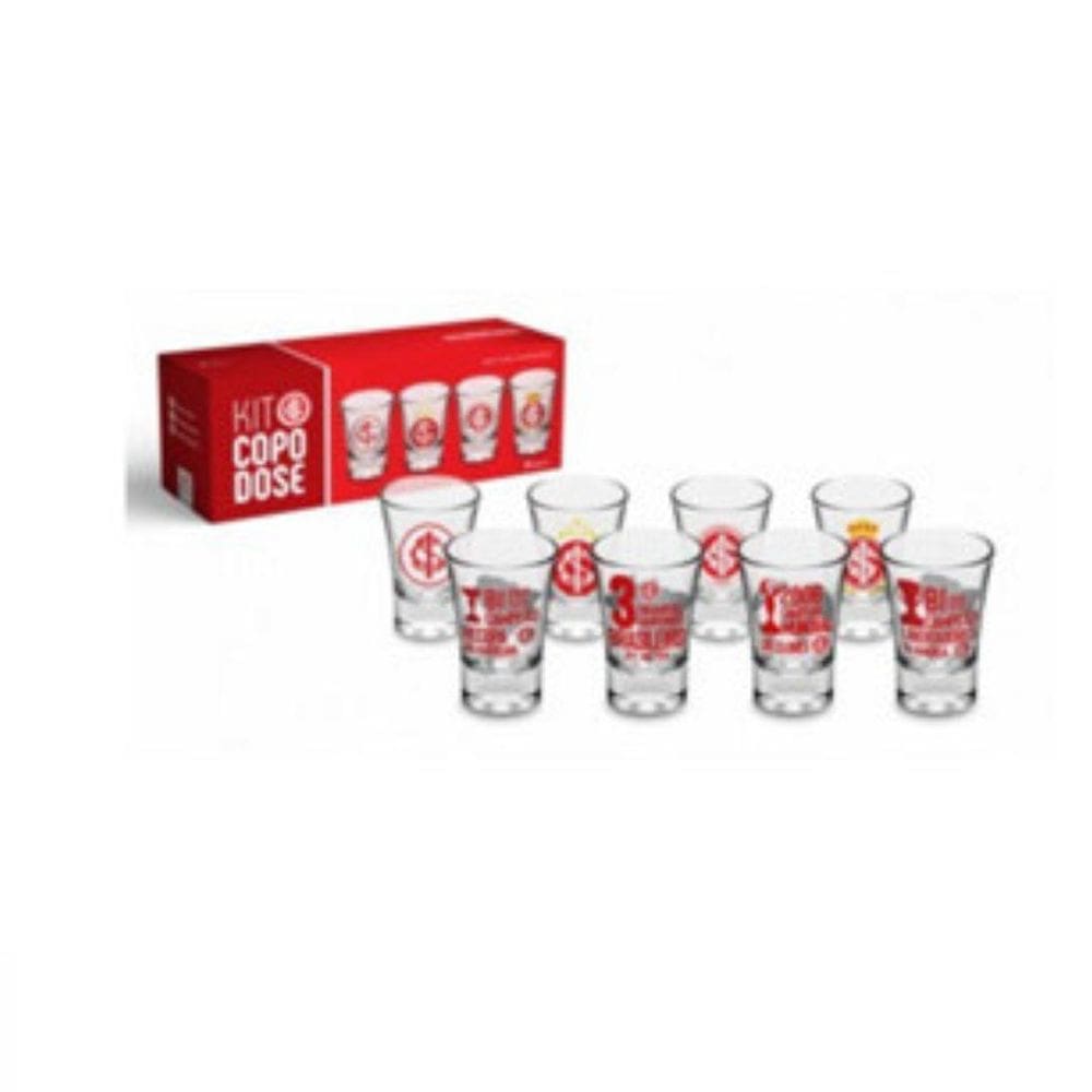 Conjunto 4 Copos De Dose Shot Do Internacional Colorado