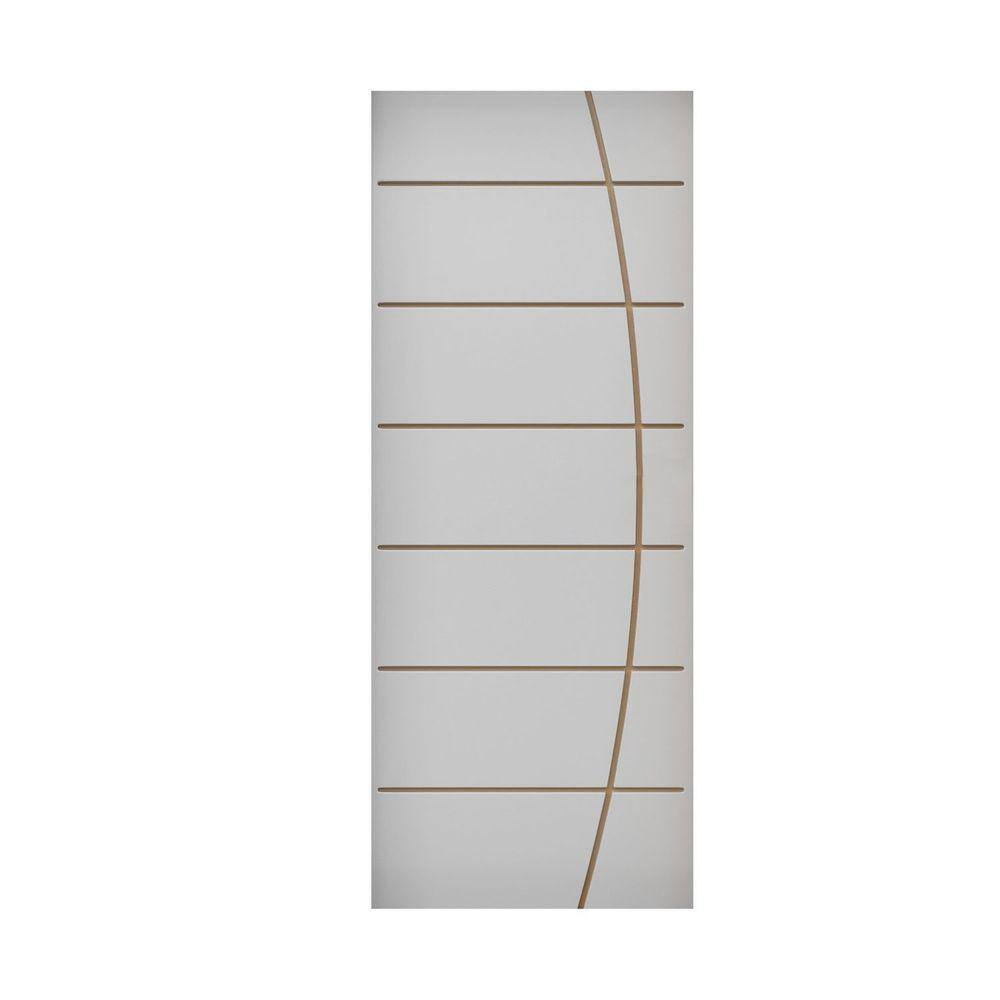 Porta de Madeira 210x90cm Espessura 3,5cm Mmc Eucaplac Frisada Tivoli Eucatex Branco Max