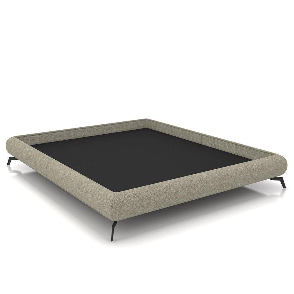 Cama Queen Base Box 158x198cm Pés de Ferro Cold P02 Linho Bege - Mpozenato