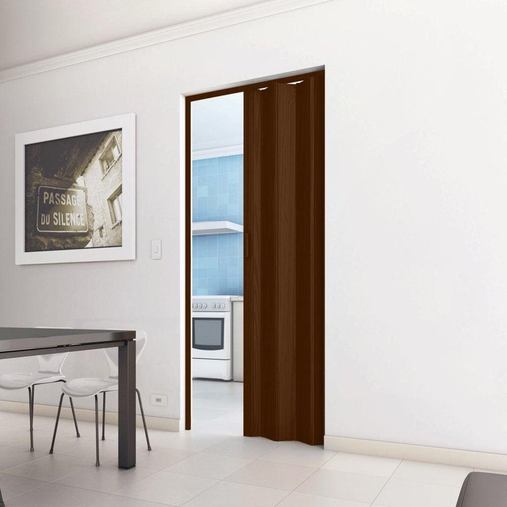 Porta Sanfonada de PVC 210x60cm Pronta BCF Imbuia