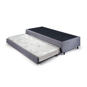 Bicama Solteiro 88x188x36cm Suede com Colchão Auxiliar D23 78x177x12cm Ecoline Cinza