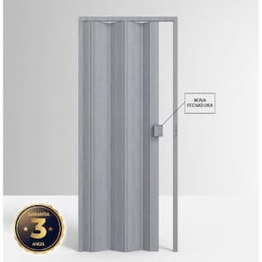 Porta Sanfonada de PVC 210x72cm Permatti Cinza Marmorizado