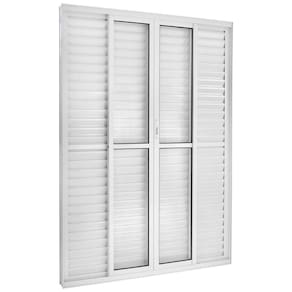 Porta Balcão Veneziana 6 folhas Central Topsul 210x150cm Esquadrisul Branco