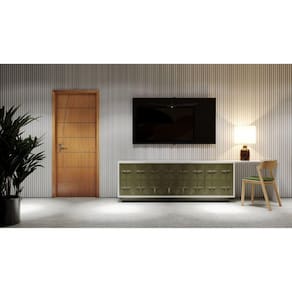 Porta de Madeira 210x82cm Mmc Eucaplac Frisada Tivoli Eucatex Teka Milano
