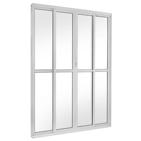 Porta Correr 4 Folhas Móveis Central Topsul 210x150cm Esquadrisul Branco