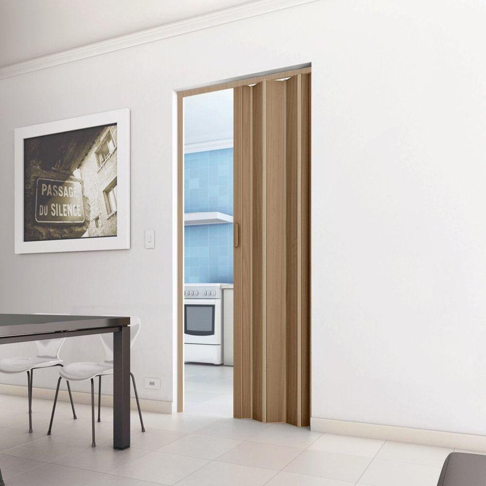 Porta Sanfonada Pvc Plastporta 210x84cm Bcf Castanho