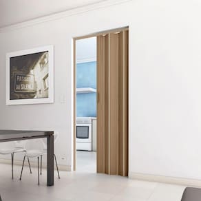 Porta Sanfonada Pvc Plastporta 210x84cm Bcf Castanho