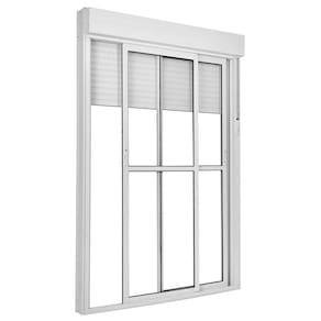Porta Correr 2 Folhas Móveis Central Topsul com Persiana Integrada Manual 220x150cm Esquadrisul Branco
