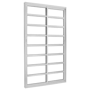 Porta Correr 2 Folhas Móveis Central com Travessa Topsul 210x120cm Esquadrisul Branco