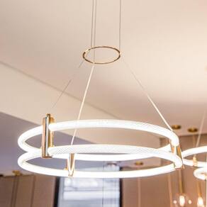 Pendente Puro da Bella Iluminação com Metal e Acrílico 1xled 46w Dourado