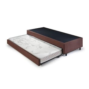 Bicama Solteiro 88x188x36cm Suede com Colchão Auxiliar D23 78x177x12cm Ecoline Marrom