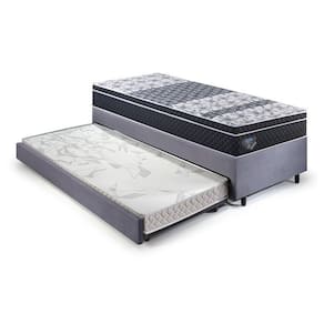 Bicama Box Solteiro King com Colchão Gran Sleep Ecoflex Molas Verticoil Suede 96x203cm Cinza