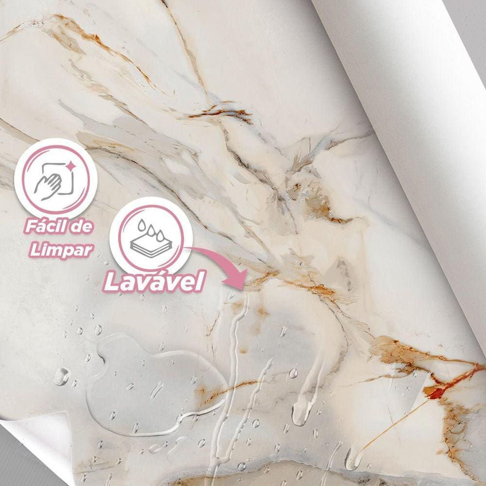 Papel De Parede Painel 3D Mármore Calacata Bege 2,5M
