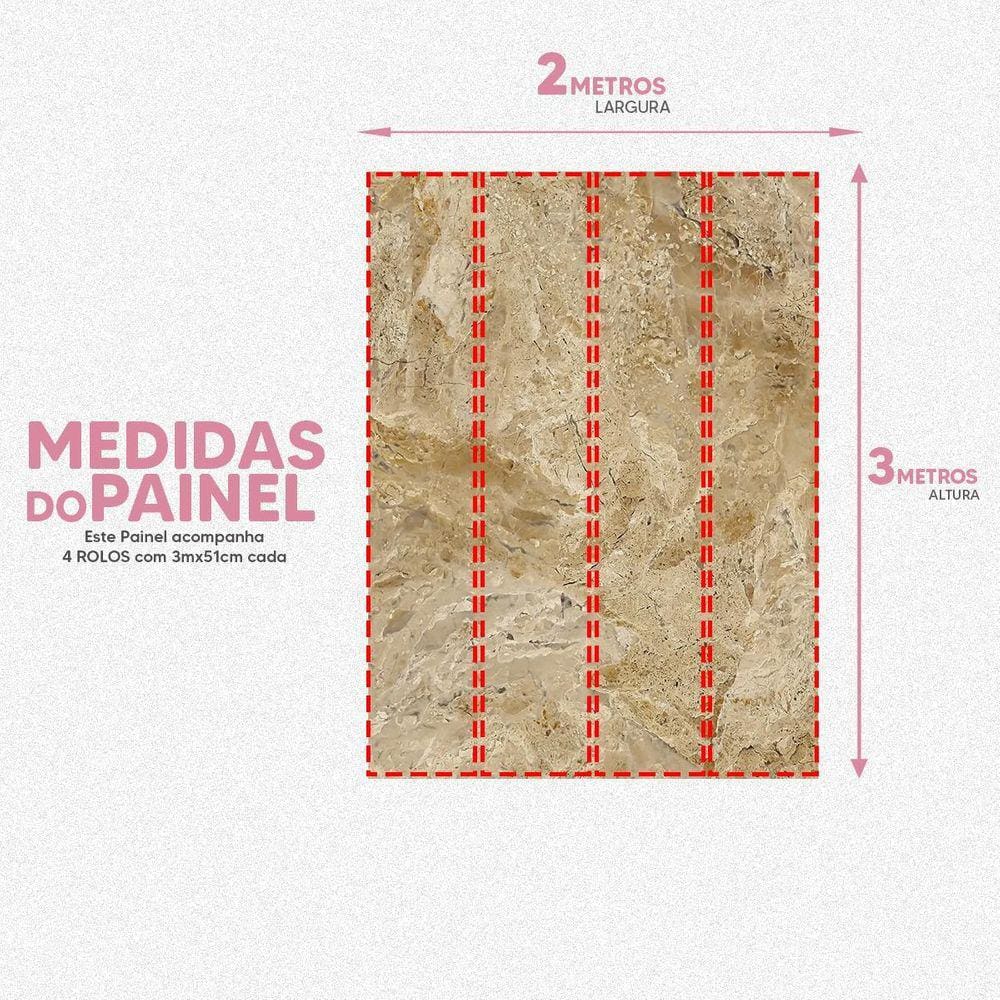Papel De Parede Painel 3D Mármore Bege Bahia Realista 2M