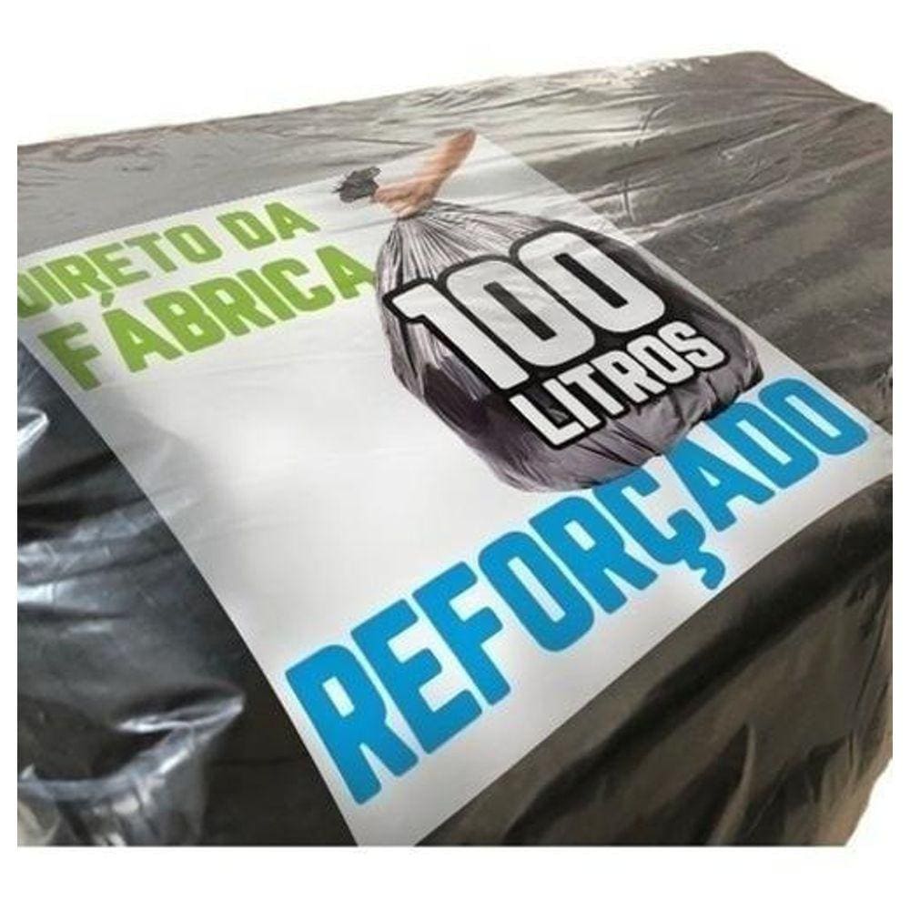 500 Un Saco De Lixo 100 Litros Preto Reforçado