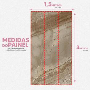 Papel De Parede Painel 3D Mármore Travestino Marrom 1,5M