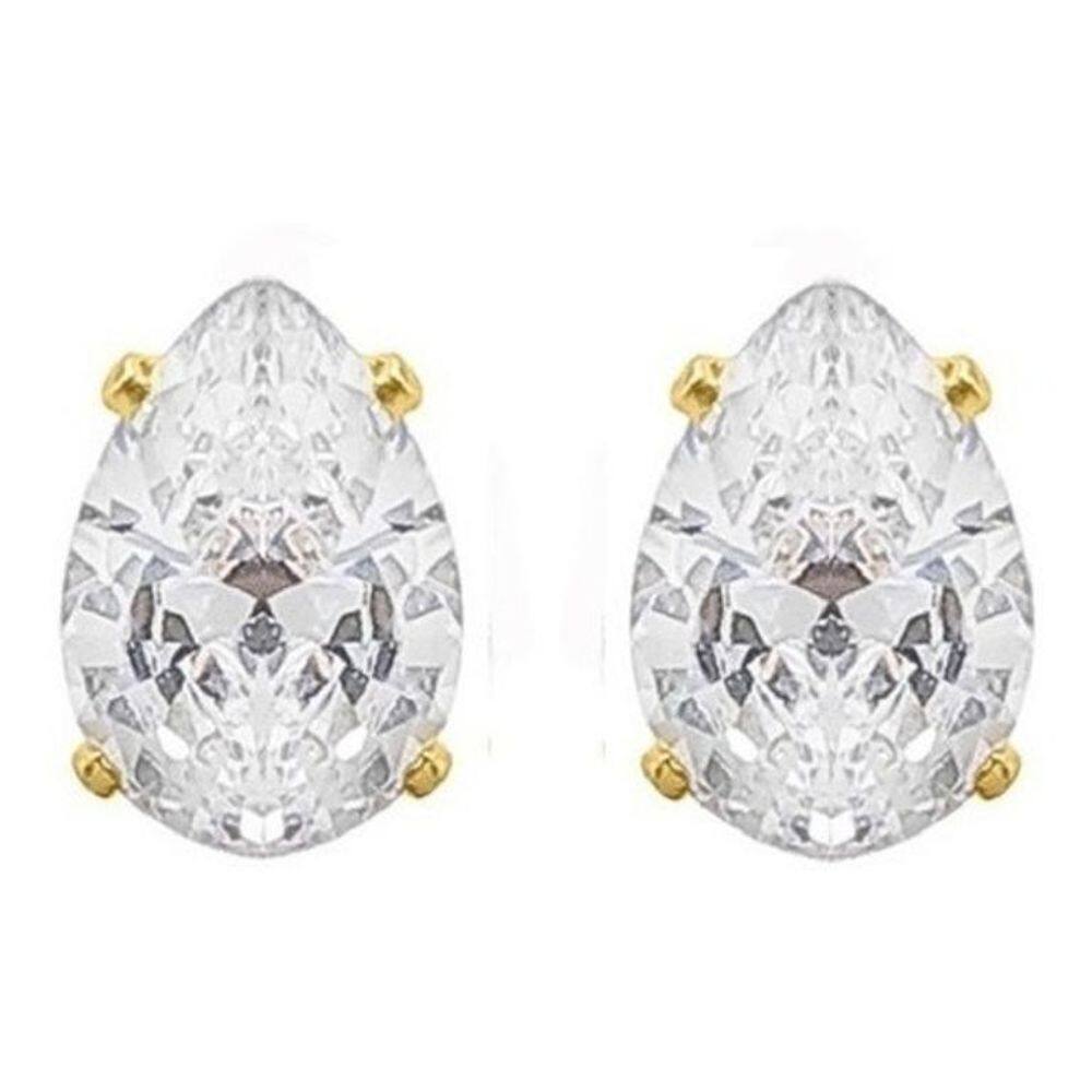 Brinco Noiva Zirconia Festa Brilho 14 Mm - Dourado