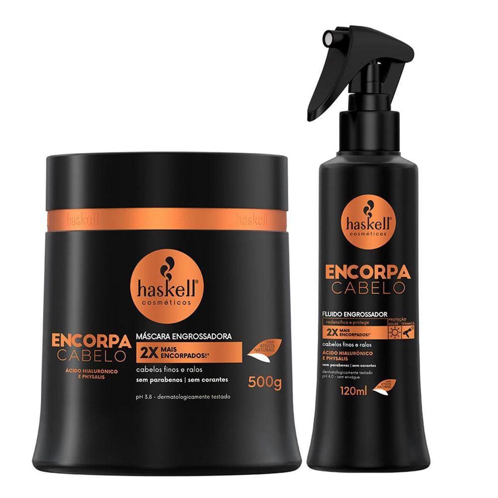 Kit Fluido 120Ml E Máscara 500Gr Haskell Encorpa Cabelo