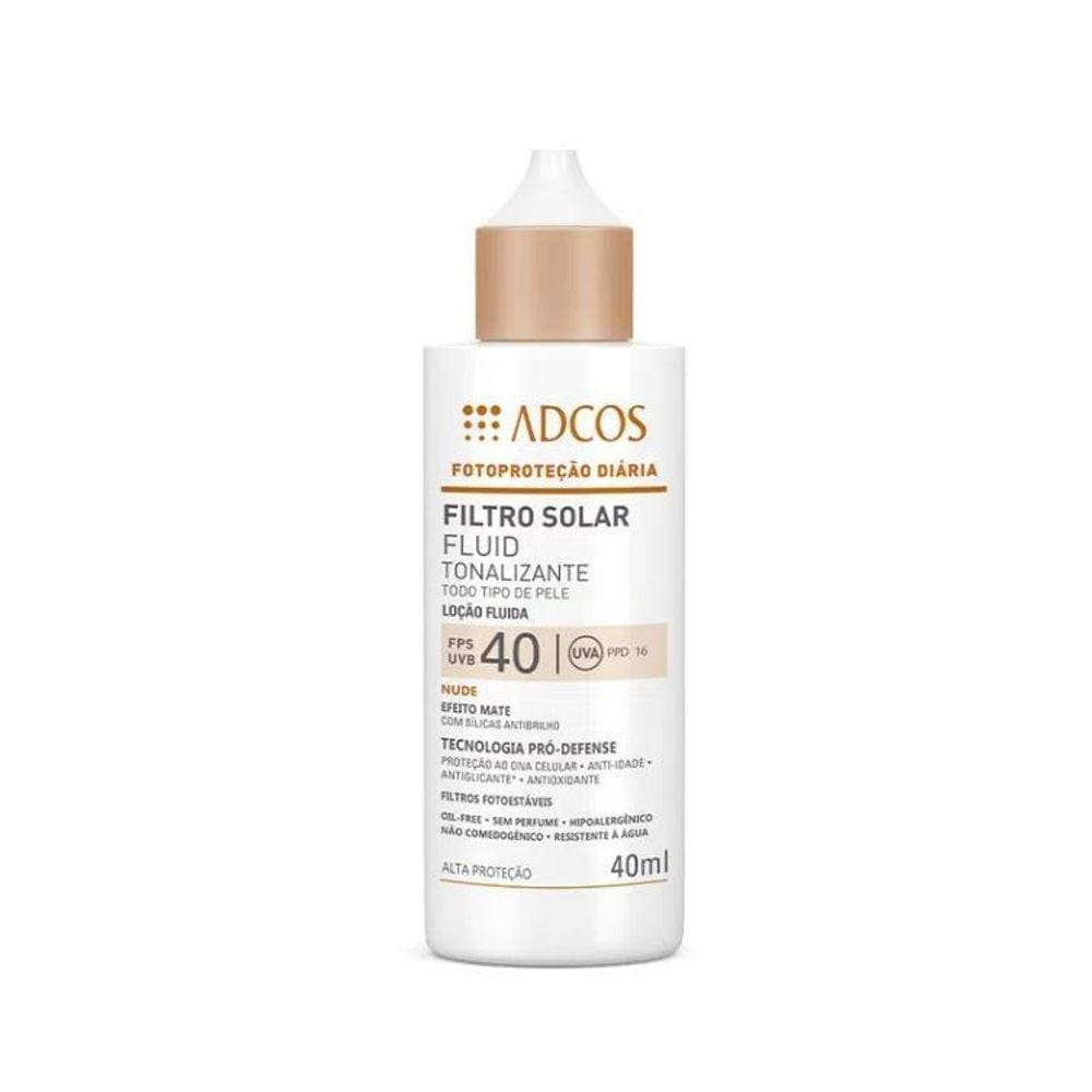 Filtro Solar Fluid Tonalizante Fps40 Adcos 40Ml - Nude