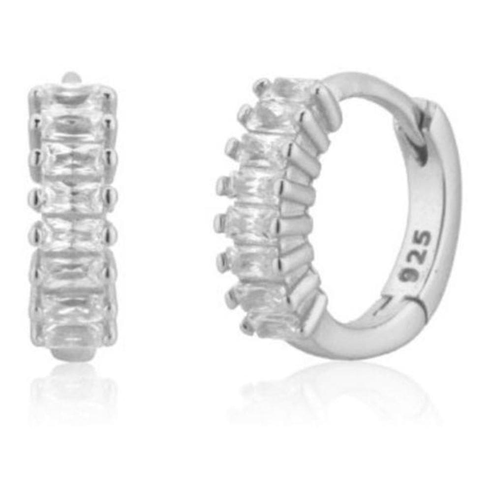 Brinco Argola Zircônia Clicker 2 3 Furo - Prateado