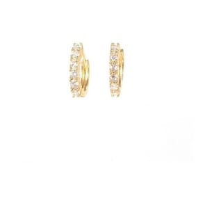 Brinco Argola Zirconia Dourado F. Ouro 18K - Dourado