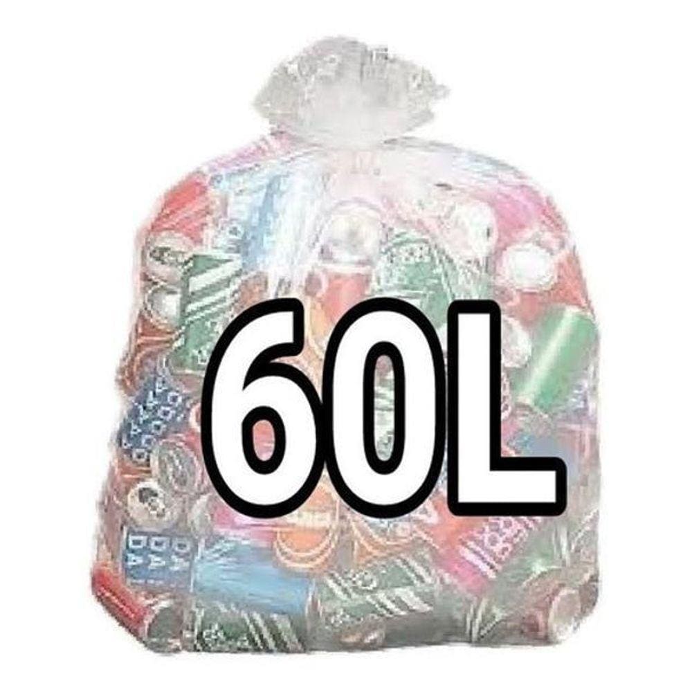 Sacos De Lixo 60 Litros Transparente Reforçado 100 Unidades