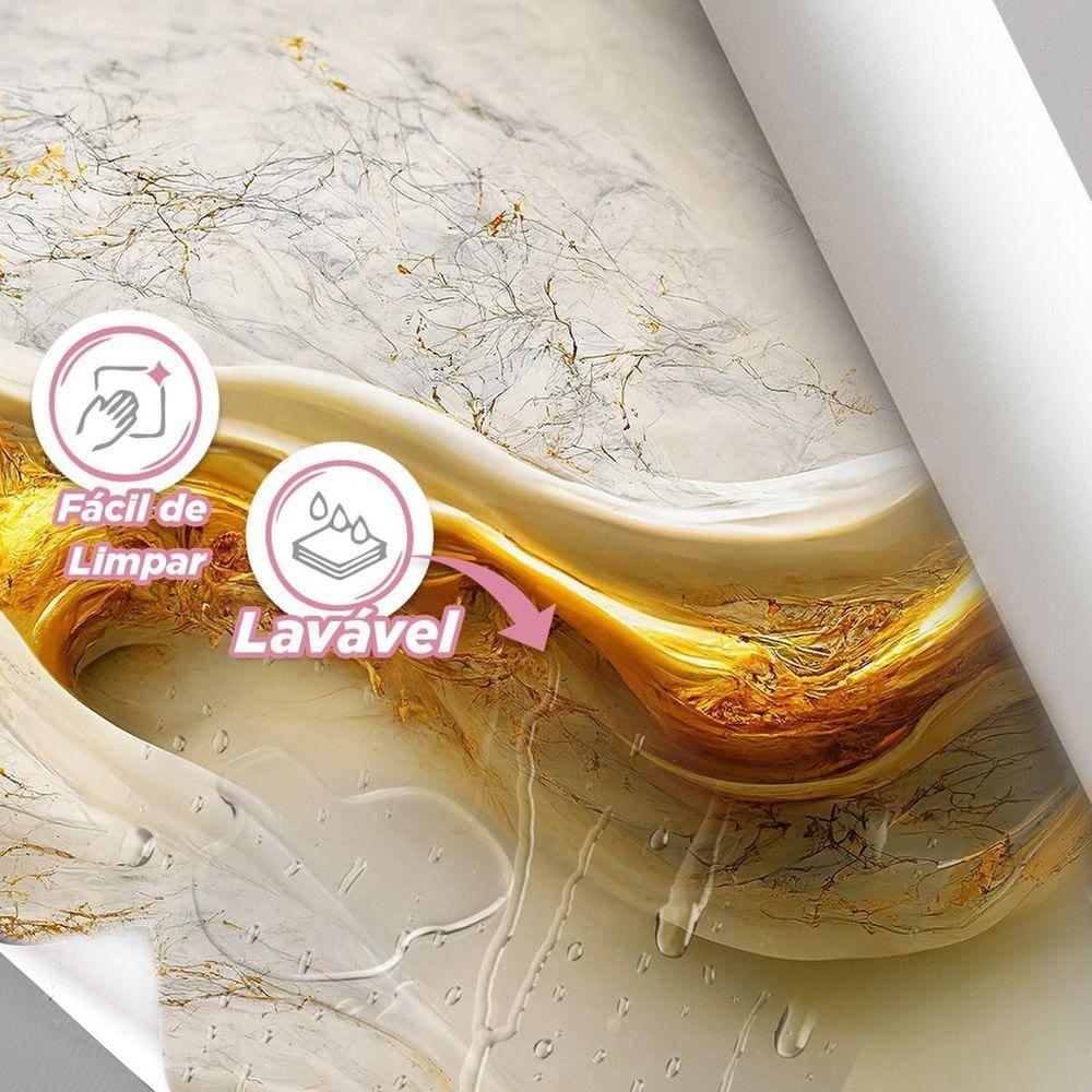 Papel De Parede Painel 3D Mármore Calacata Branco Ouro 2,5M
