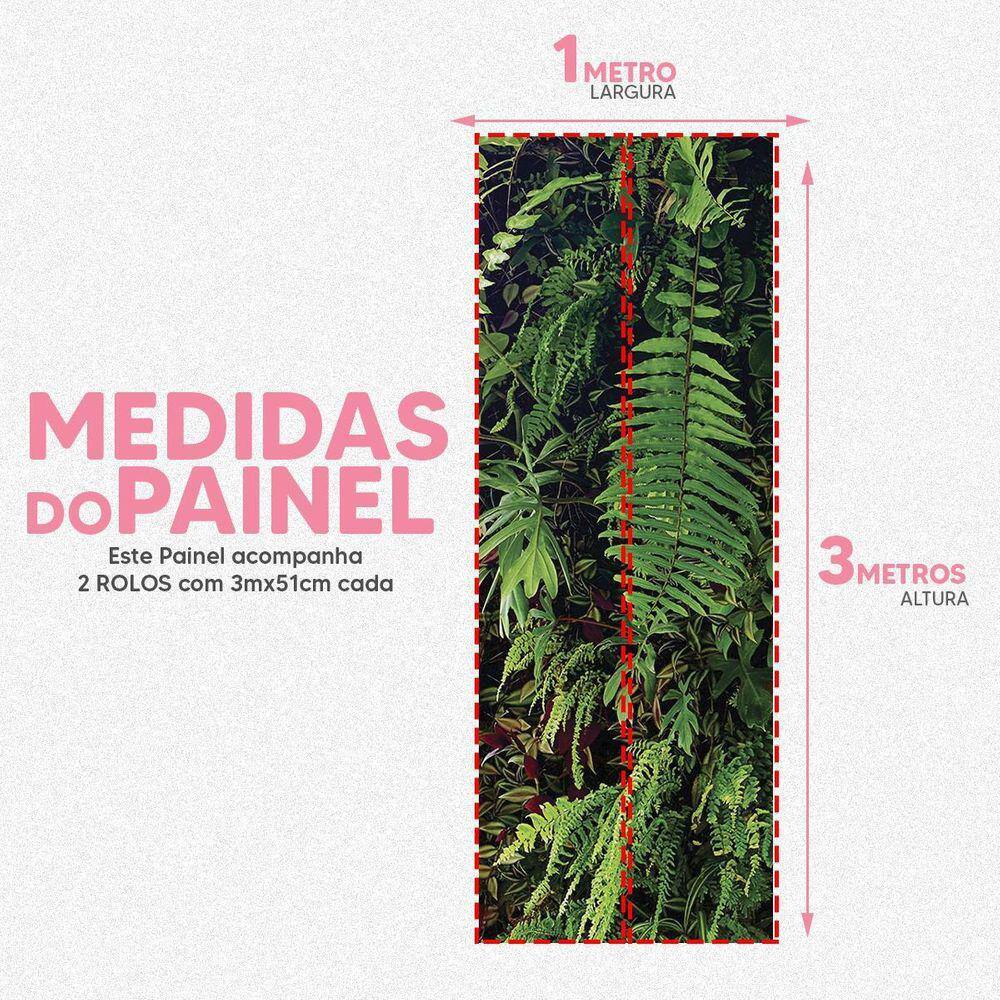 Papel De Parede Painel 3D Folhas Flores Verde Viníl 1M