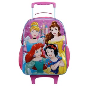 Mochila Escolar Com Rodinha Personagem Princesa Nº16 Xeryus com Glitter Tamanho G Mala com Rodas Xeryus Ref 11560