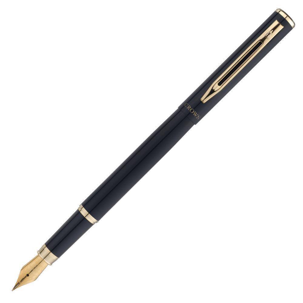 Caneta Tinteiro Crown Capricci Preta Brilhante Gt