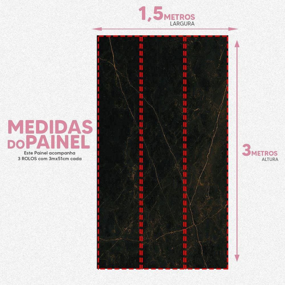 Papel De Parede Painel 3D Mármore Cinza Escuro Vinílico 1,5M