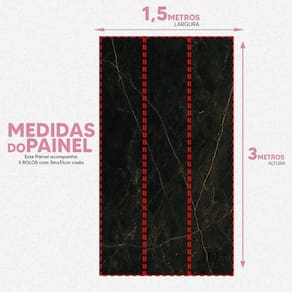 Papel De Parede Painel 3D Mármore Cinza Escuro Vinílico 1,5M
