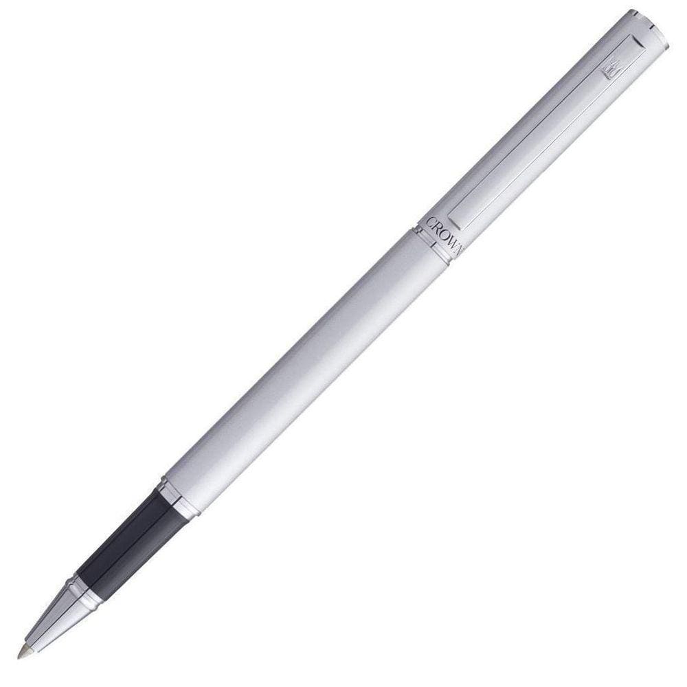 Caneta Rollerball Crown Soft Prata Acetinado