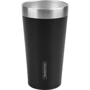 Copo Térmico Tramontina Aço Inox S/ Tampa Exata 420Ml Preto