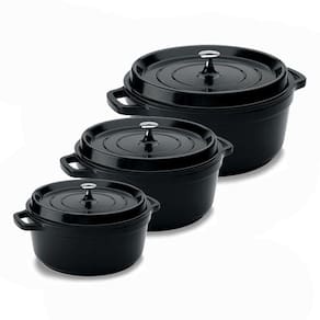 Conjunto Caçarola Hercules Cerâmica Preto 2,4L + 4,3L + 6,8L