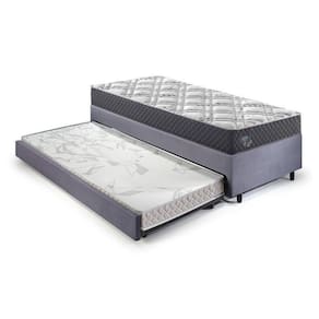 Bicama Box Solteiro King com Colchão Adapto Ecoflex Molas Ensacadas Suede 96x203cm Cinza