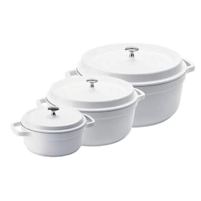 Kit Caçarola Hercules Ceramico Indução Branca 3L+ 4,3L+ 6,8L