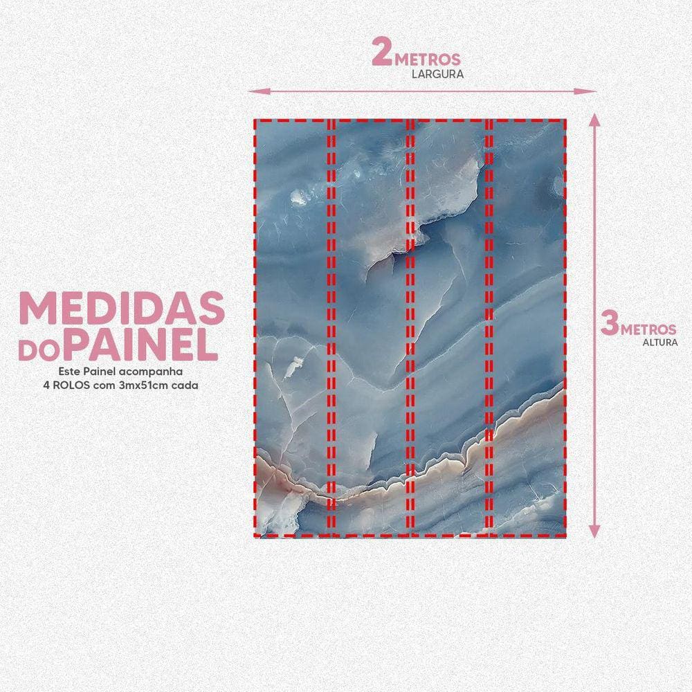 Papel De Parede Painel 3D Mármore Azul Escuro Viníl 2M
