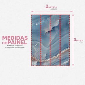 Papel De Parede Painel 3D Mármore Azul Escuro Viníl 2M